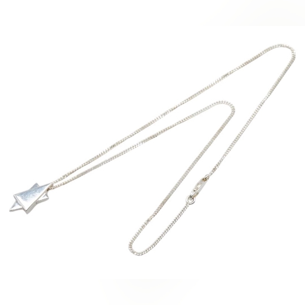 GUCCI 925 Silver Geometric Star Pendant Necklace - Picture 5 of 7